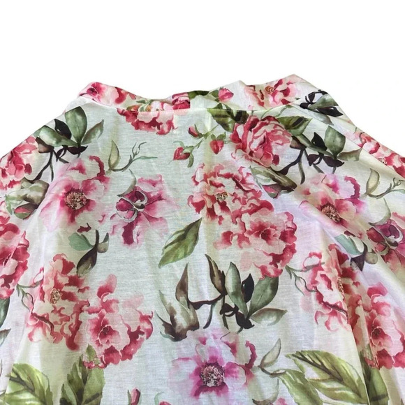 Show Me Your MuMu White Floral Print Robe Short Sleeve Size Small Women's - Picture 8 of 12